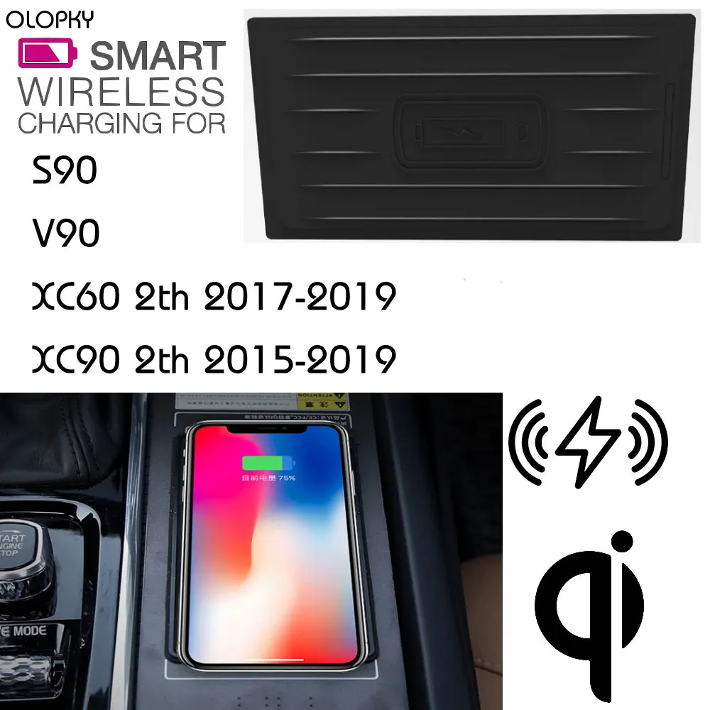 OLOPKY для Volvo QI Беспроводной зарядки Скрытая зарядное устройство Держатель