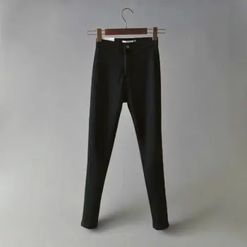

spring summer new European and American high waist plus cashmere Slim warm bottom jeans women, was thin wild pencil pants