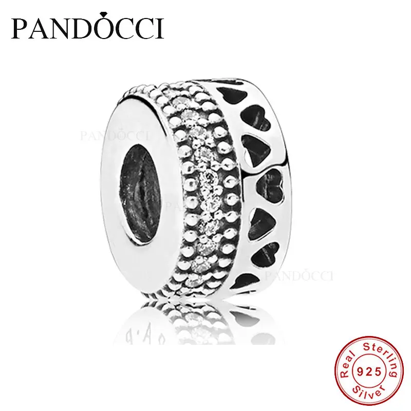 

925 Sterling Silver Hearts of PANDOCCI Charm Original Jewelry Making Fits For Bracelets & Bangle Per-Autumn Collection