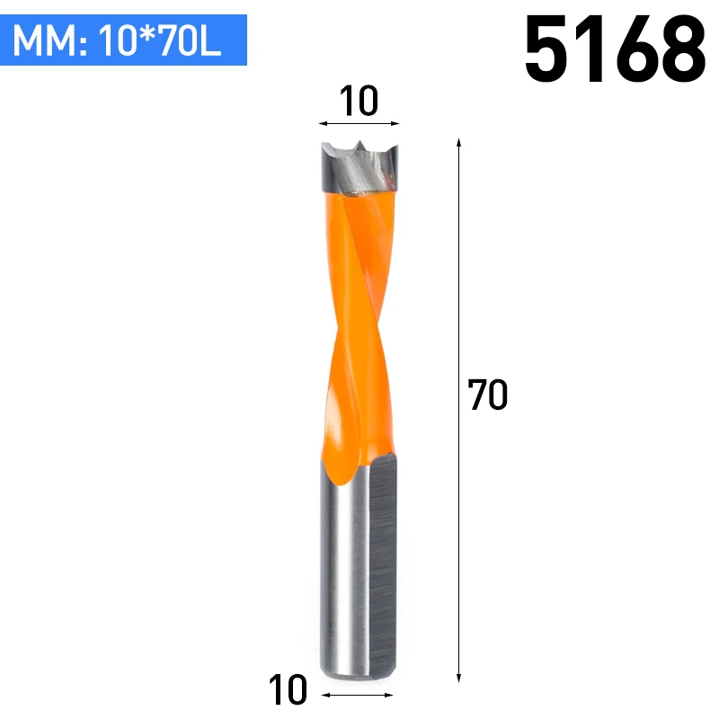 HUHAO 1 шт. обновление Dia. 10 мм-15 мм деревообрабатывающее сверло 70 мм Общая длина твердосплавное дерево 10 мм хвостовик коронка ряд сверлильная головка отверстие для изготовления - Цвет: 5168L