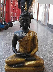 

18"Tibet Vintage Bronze Thailand Sit Shakyamuni Tathagata Buddha Statue