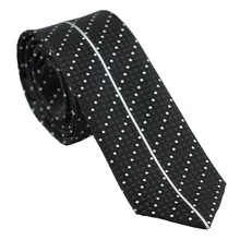 Галстуки coahella черные с серебряные точки/полоса панель дизайн шейный платок из микрофибры тощий галстук 6 см