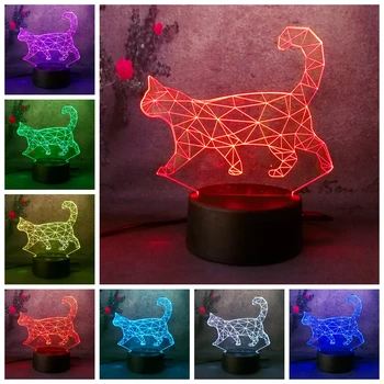 

3D Lazy Cat Walking Cat 7 Colors Changable LED Night light Lamp Children Christmas Gift Table Desk Decor Lighting Baby Sleep