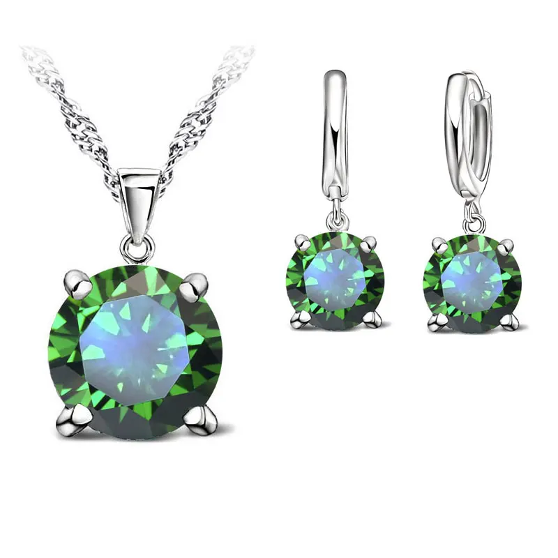 Женский комплект из колье и серёг серебра 925 пробы|earrings set for women|bridal wedding jewelry setswedding