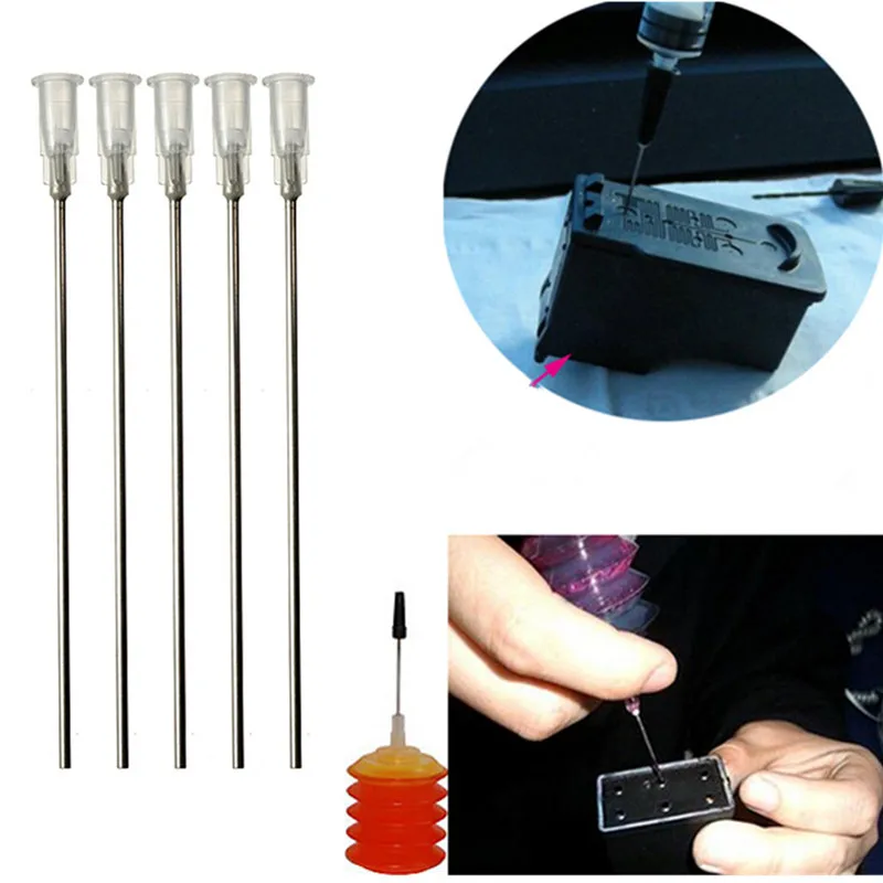 10pcs/Set 100MM White Stainless Steel Blunt Dispensing Needles Glue Syringe Needle Tips For Gluing Filling Ink Oil Welding Flux