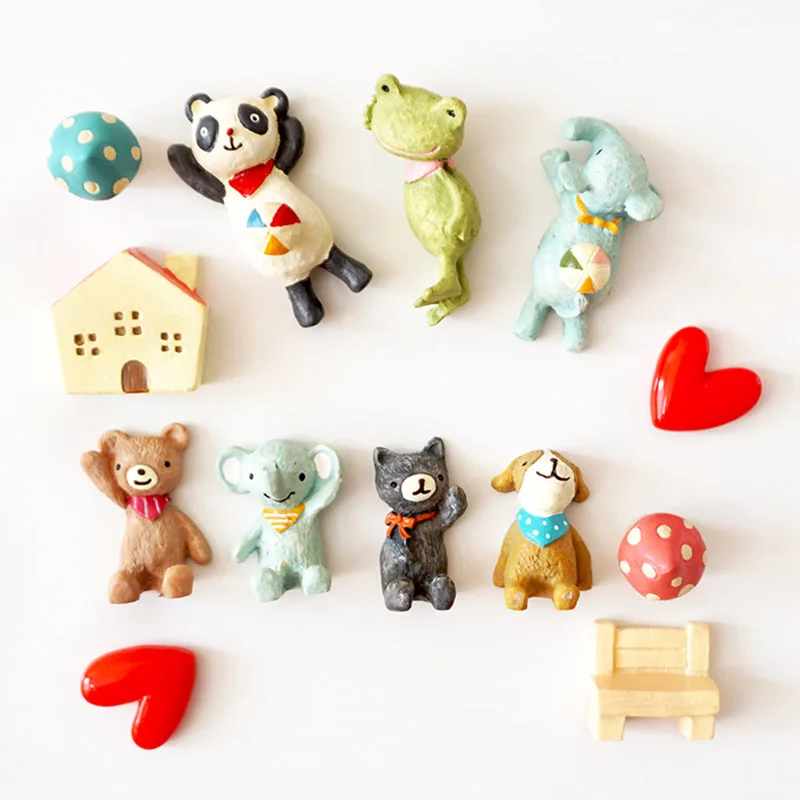 1PC Cartoon Animals Fridge Resin Refrigerator Removable Sticker Notes