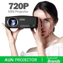 Brand AUN C80. HD MINI Projector, 1280x720P, Video Beamer. Support 1080P, HDMI, USB, (Optional C80 UP Android version WiFi)