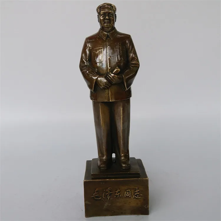 

Antique copper crafts copper statue of Chairman Mao Mao souvenir ornaments founding ceremony