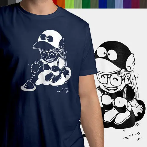 

Dr. Slump Arale Norimaki Poking Poop Mens 100% Cotton Unisex Crew Neck T-Shirt