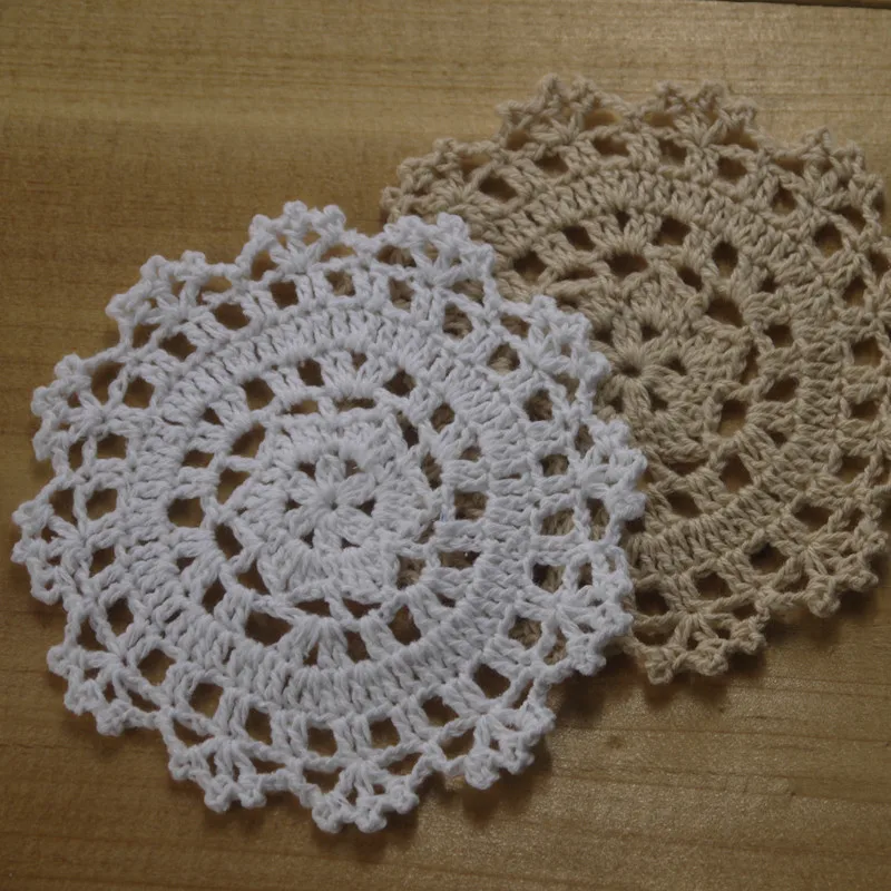 Crocheted Doilies Vase Cocktail Glass Mat Pads Wedding Home Hotels