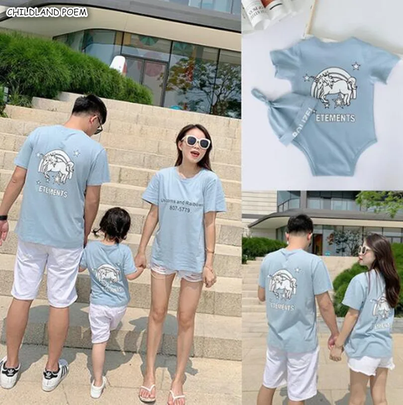 Семейные комплекты; летние футболки для всей семьи; футболки для мамы, дочки, папы, сына и ребенка; хлопковая одежда «Мама и я»