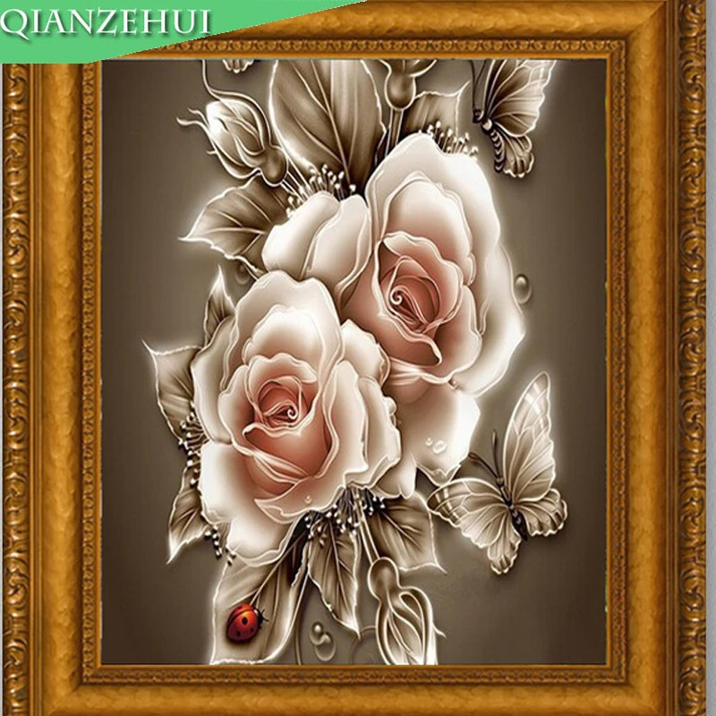 DIY Rhinestone plastic crafts painting diamond peony flower magic Square cross stitch full embroidery | Дом и сад