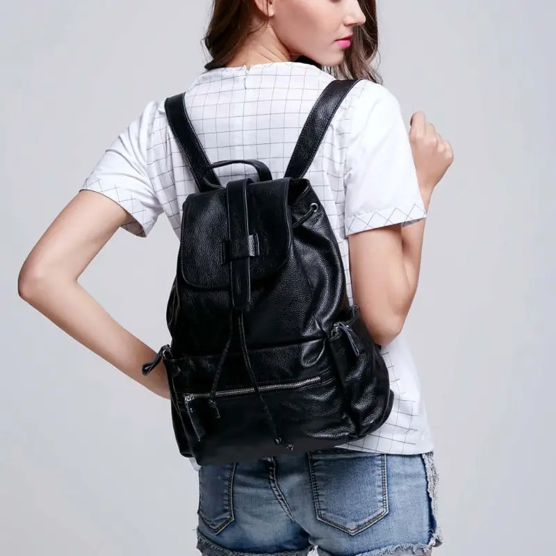 

Women Genuine Leather Backpack Shoulder Bag Rucksack Purse Satchel Schoolbag