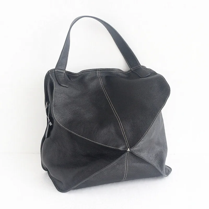 2017 модная женская вместительная сумка из натуральной кожи Лоскутная через плечо