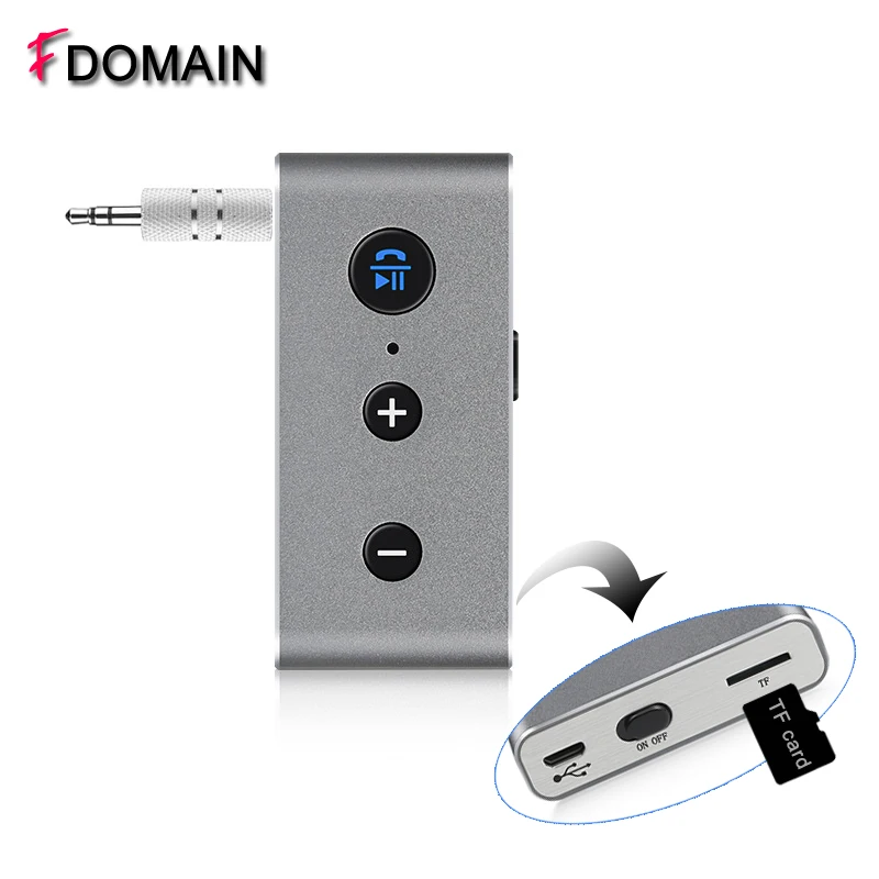 FDOMAIN Wireless 3.5mm jack car AUX bluetooth a2dp audio receiver adapter handsfree kit TF card player auto aux adapte | Автомобили и