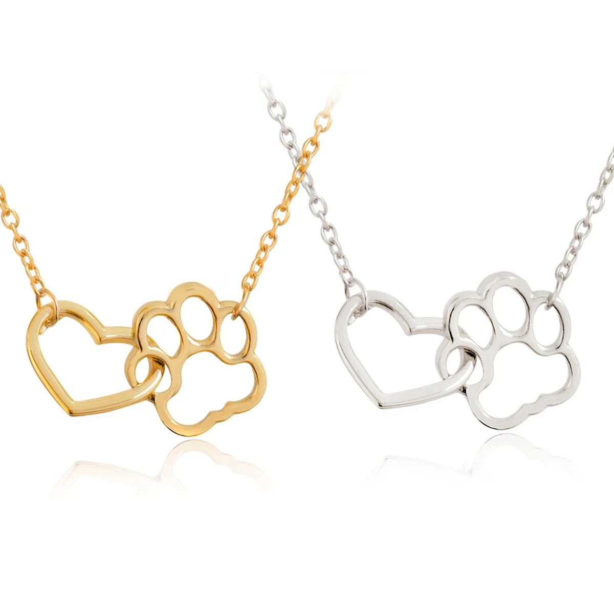 Bracelet Collier Animal Chat Chien Amour Coeur Charme Femme Patte Empreinte Pet
