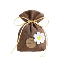 1pcs Sachet Mosquito Repellent Hanging Flower Beautiful Linen Drawstring Sachet Linen Sachet for Car Home Wardrobe A20