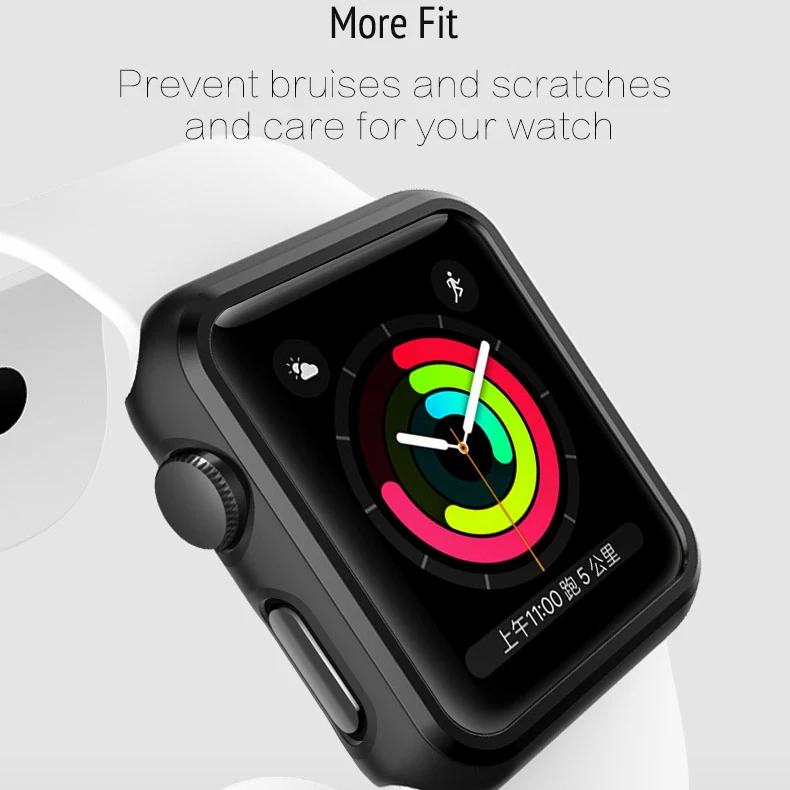 Бампер для apple watch series 1 2 3 4 PC тонкий чехол iWatch тонкая защитная пластиковая черная
