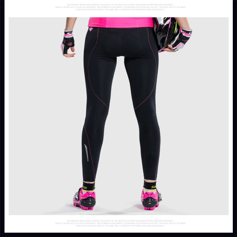 Santic Women Cycling long padded Pants MTB Road Bicycle Pants Ciclismo bicicleta bike tight