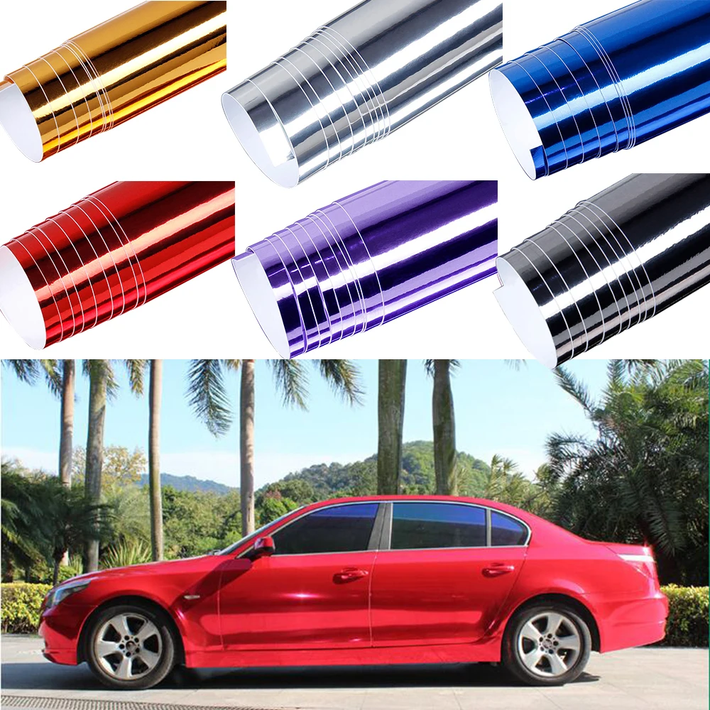 

Car Sticker Modification 152*30cm Car Plating Mirror Film Body Color Film Bright Mirror Mask Plating Body Film Vinyl Packaging