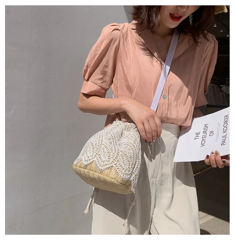 Женские сумки Женская модная соломенная сумка тренд кружева дизайнерские сумки через плечо для женщин женская сумка на плечо