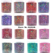 Блеск для ногтей 50 г/пакет 28 цветов голографические наклейки для ногтей фиолетовый розовый красный микс массивные блестки порошок для гель-лака ногтей художественные блестки