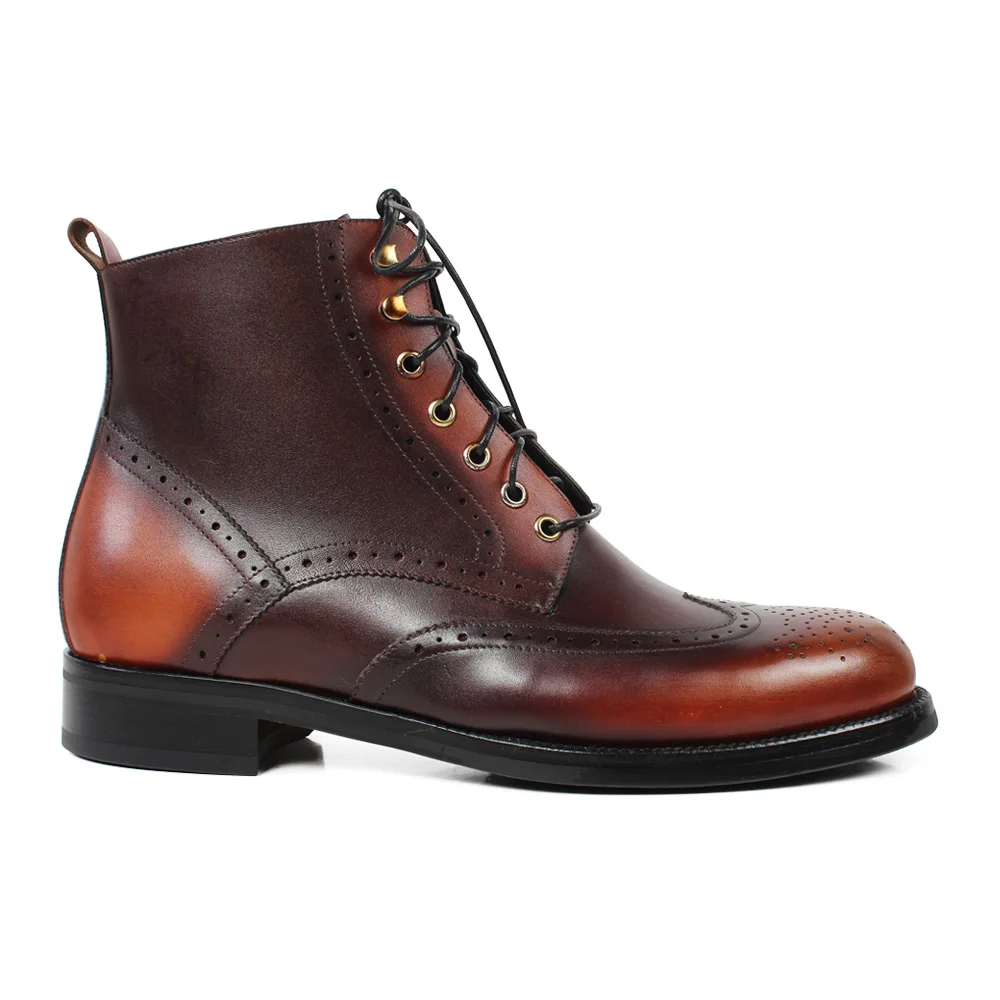 VIKEDUO/Новые осенние мужские ботинки в байкерском стиле с перфорацией типа «броги»; черные ботинки на заказ; мужские ботинки ручной работы из натуральной кожи; botas hombre