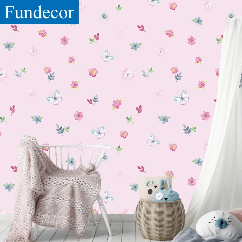 

[Fundecor] Butterfly Flower Wallpaper Self Adhesive For Living Room Kids Rooms Home Decor 3d Wall Paper Rolls Mural Wall Sticker