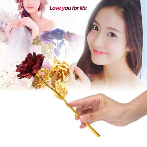

Valentine's Day 24K Gold Plated Golden Rose Flower Present For Lovers & Friends