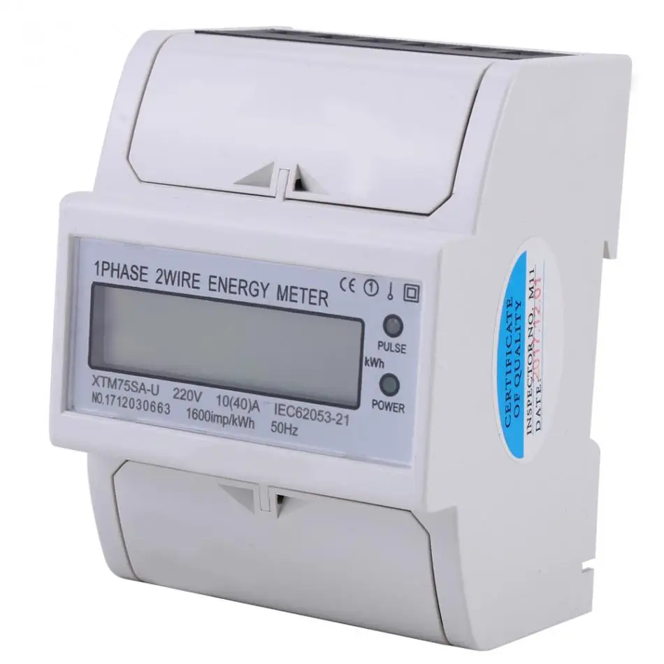 Digital LCD Single phase Din Rail Electric Meter 10 40A Energy Meter
