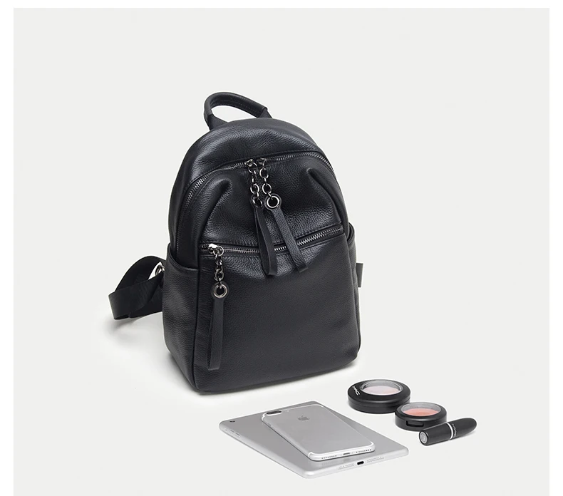 Real Genuine Leather Women's Backpack Female Real First Layer Cow Leather Ladies' Backpacks Travel ipad Cowhide Bags (8)