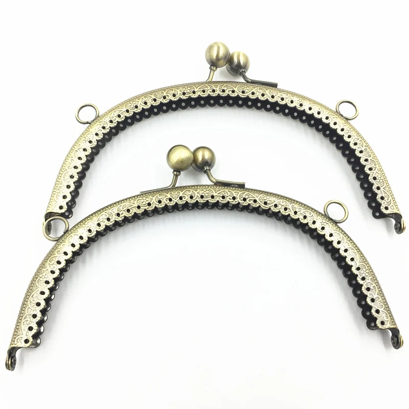 

165mm Metal Purse Frame Arch Kiss Clasp Purse Bag Lock Handbag Clutch Handle Buckle Ruffled Luggage Accessories Bronze/Gold Tone