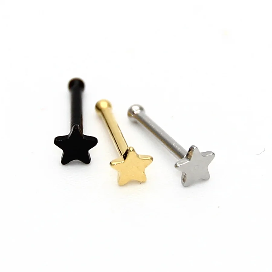 

ZLDYOU 18G Nose Rings Star Titanium 316L Stainless Steel Tiny Ear Cartilage Wrap Ring Tragus Earring Body Piercing Jewelry
