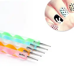 5 шт. 2way Pen расставить Nail Книги по искусству инструменты 3D ручка живопись маникюрные инструменты УФ гель Nail Книги по искусству кисти лак для