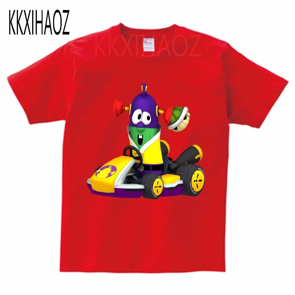 VeggieTales Larry The Cucumber/футболка с короткими рукавами, новинка года, летняя футболка из чистого хлопка с короткими рукавами для мальчиков и девочек, MJ