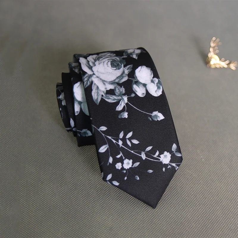 Mantieqingway 6 см полиэстер тощий галстук галстуки для Для мужчин Свадебная вечеринка костюм тонкий галстук с цветочным принтом галстук тонкий Gravatas галстук