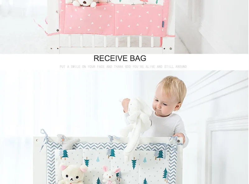 55*60 см многофункциональная кровать бампер для кроватки бампер мультяшный принт аксессуары для кроватки детские вещи висячая сумка для хранения для новорожденных кроватки