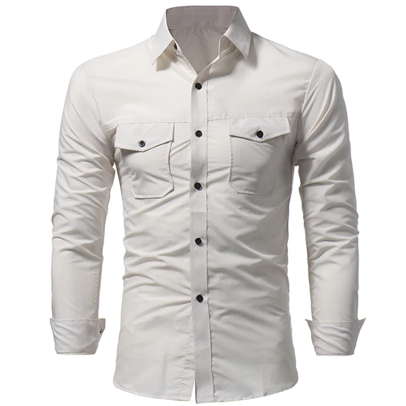 

Men Shirt 2019 Spring New Brand Three Styles Business Men'S Slim Fit Dress Shirt Male Long Sleeves Casual Shirt Camisa Masculina