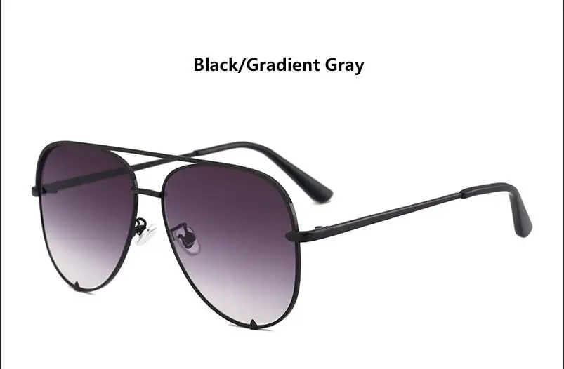 Модные очки с плоским верхом, черные градиентные женские солнцезащитные очки, модные брендовые дизайнерские зеркальные солнцезащитные очки для женщин - Цвет линз: black gradient gray