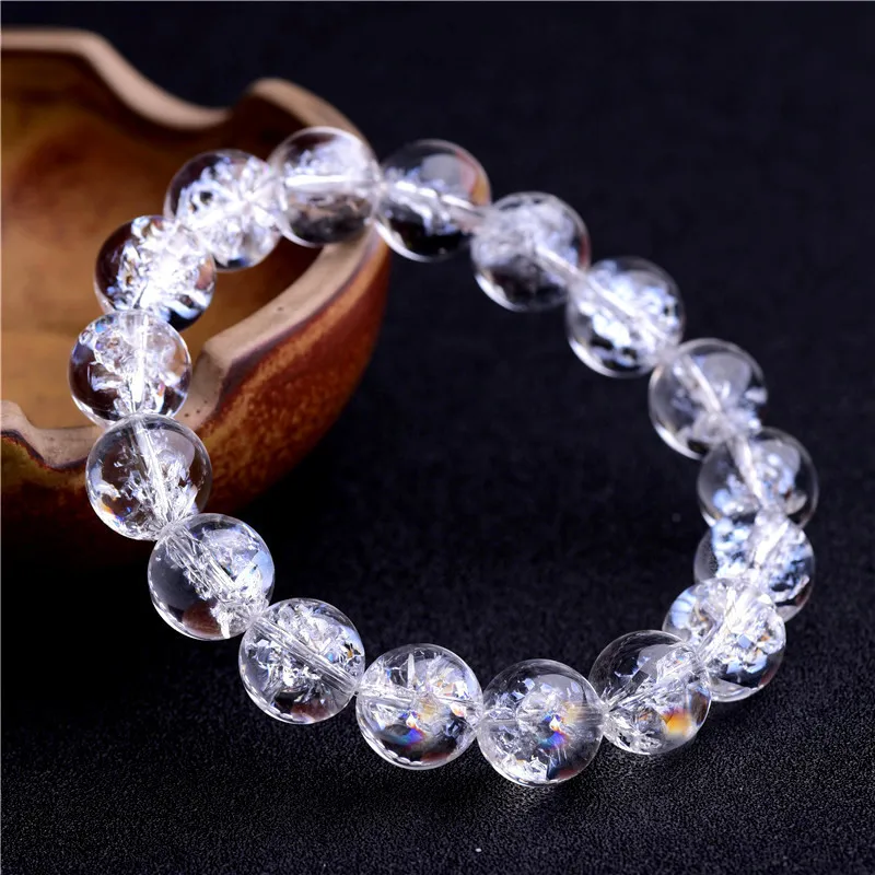 

Genuine Natural Himalaya Rock Crystal Bracelet For Women Men Crystal Powerful Round Beads Fashion Bracelet Jewelry AAAAA 8-20mm