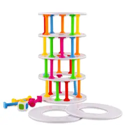 Настольные игры вызов смешная игра пластиковая игрушка для девочек и мальчиков шаткая башня коллапс игра укладка колонна более 6 лет