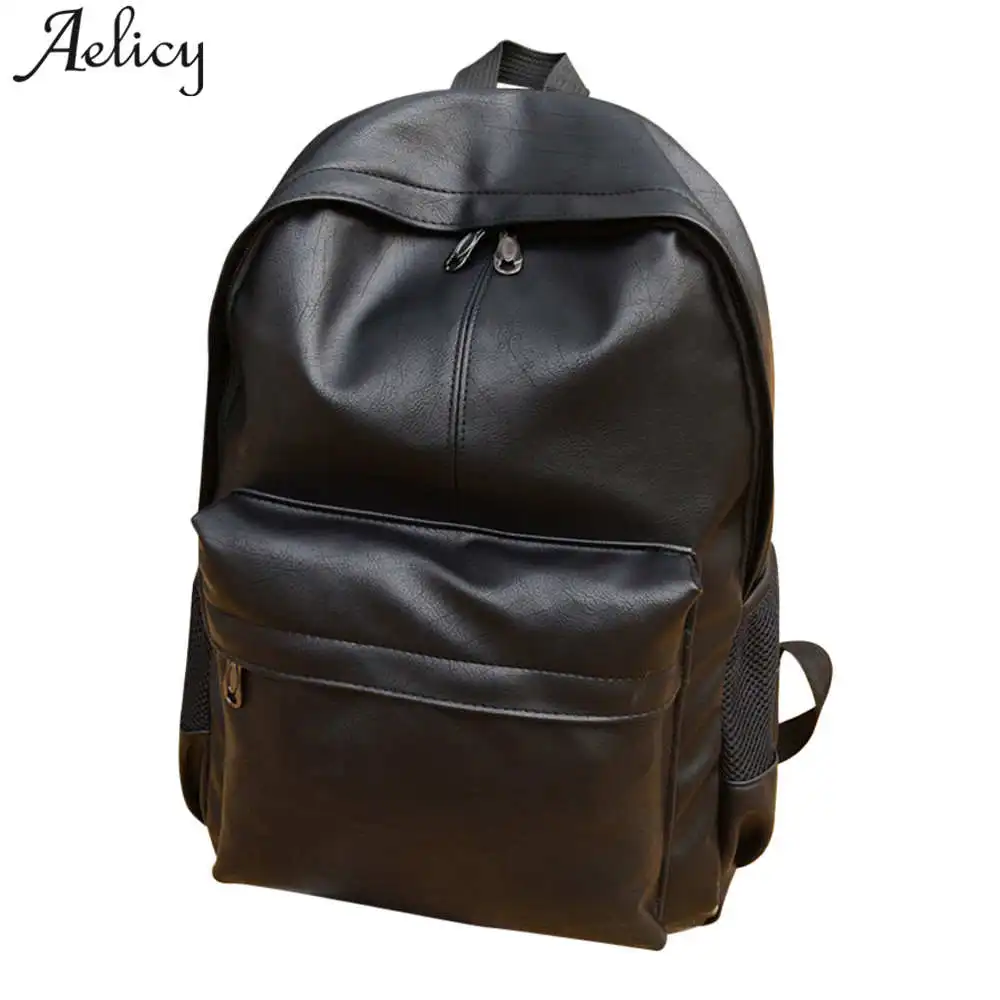 Aelicy Fashion Backpacks PU Leather Backpack Male Laptop Backpack Leather Bag Black Teenager School Bags Mochila Travel Backpack Aelicy Fashion Backpacks PU Leather Backpack Male Laptop Backpack Leather Bag Black Teenager School Bags Mochila Travel Backpack