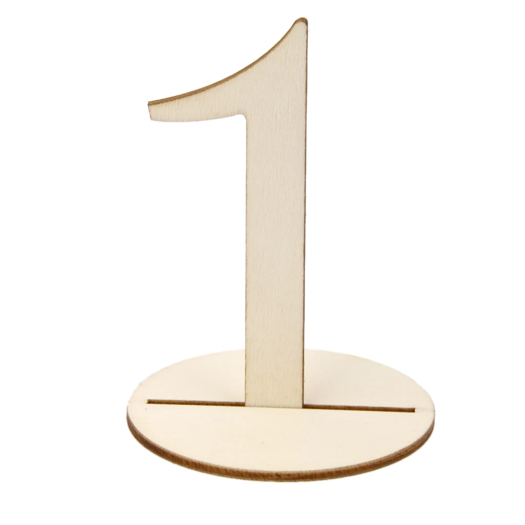 MDF Wooden 10cm Table Numbers 1-10 with Base Wedding Birthday Party