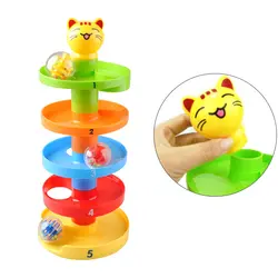 5 слоев Портативный шарообразный капля игрушки нетоксичные детские образовательные забавные домашние Пластик закрученной башня кошка