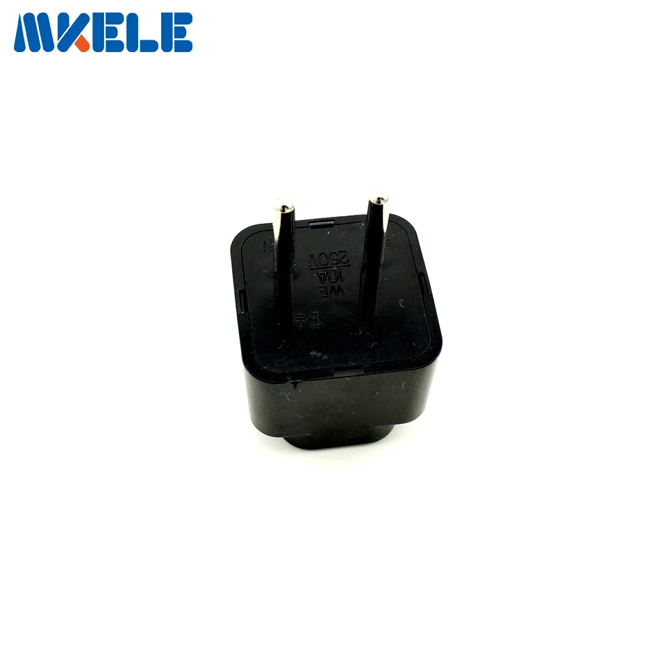 

High Quality Universal 3 Pin Portable Black US To EU AC Power Plug Travel Industrial Converter Adapter Electrical Socket