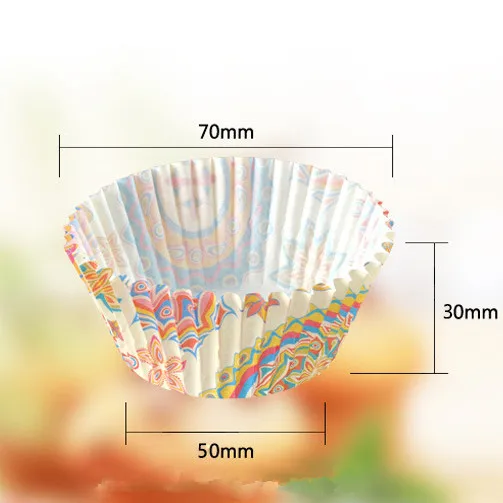 100 шт Красочные Бумага торт форма для порционного кекса выпечки кексов коробка чашки чехол вечерние лотка торта формочка, Инструменты для декорирования торта Бумага