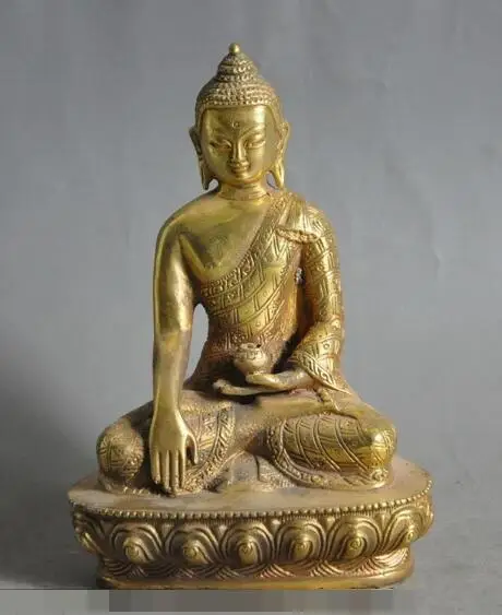 

S01744 tibet buddhism bronze copper gilt sakyamuni Shakyamuni Medicine Buddha statue (B0328)