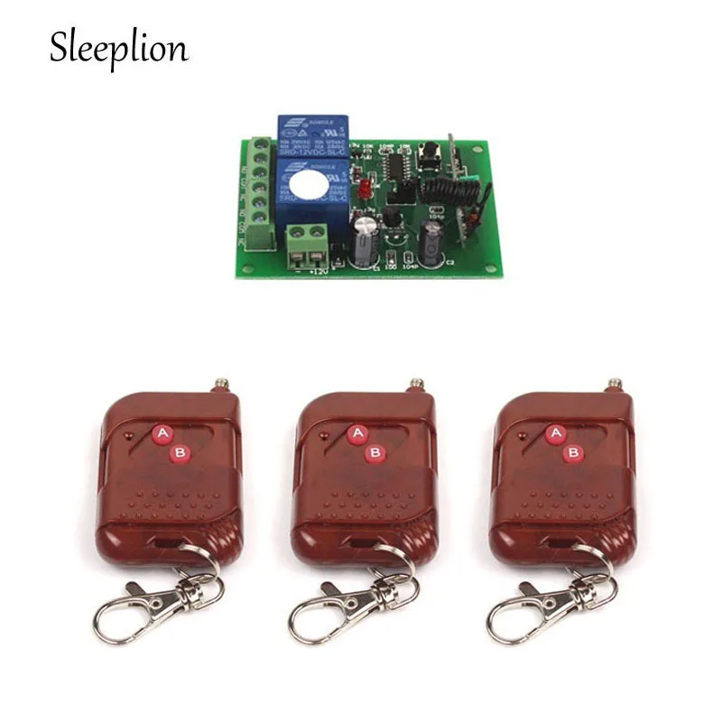 

Sleeplion DC 12V 10A Relay 2Ch wireless RF Remote Control Switch 3 Transmitter+ Receiver 315MHz 433MHz ON/OFF Module Kits