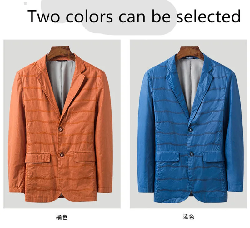 Top Brand Men's jacket Business Casual Slim Thin Fashion Stripe British style simple wild male fashion Coat clothing (14)