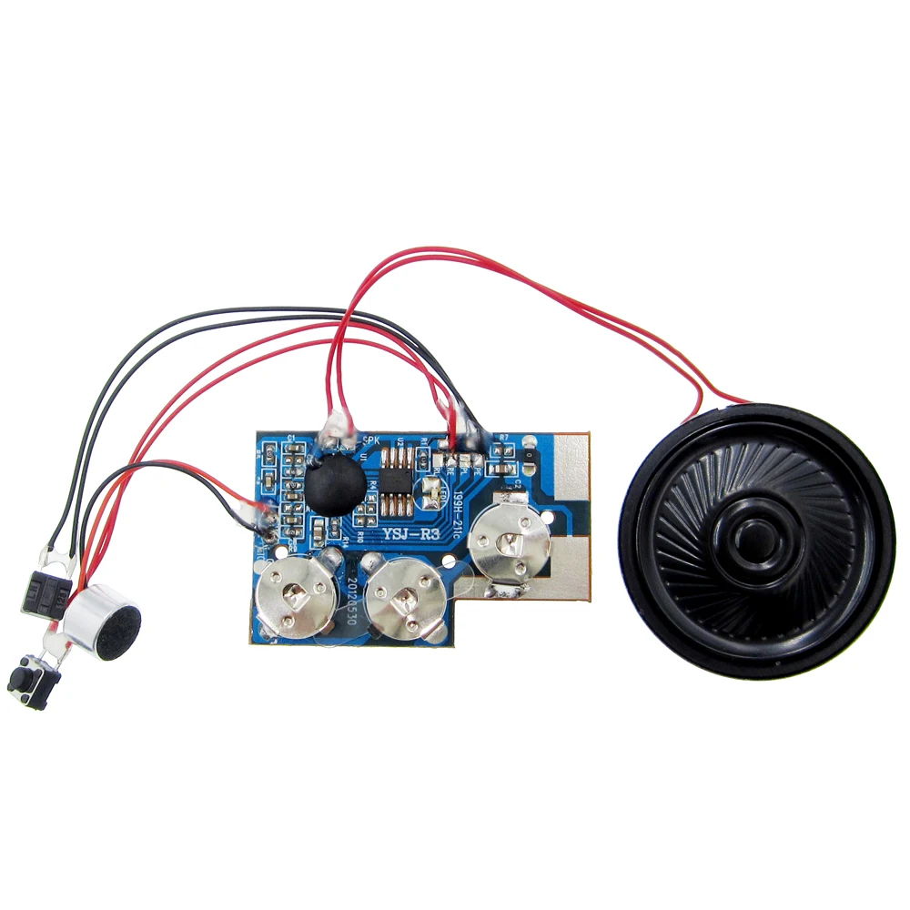 

1SET YSJ-R3 20s 20secs Voice Recorder Chip Sound Recording Module Talking Music Audio Recordable greeting card with battery kit
